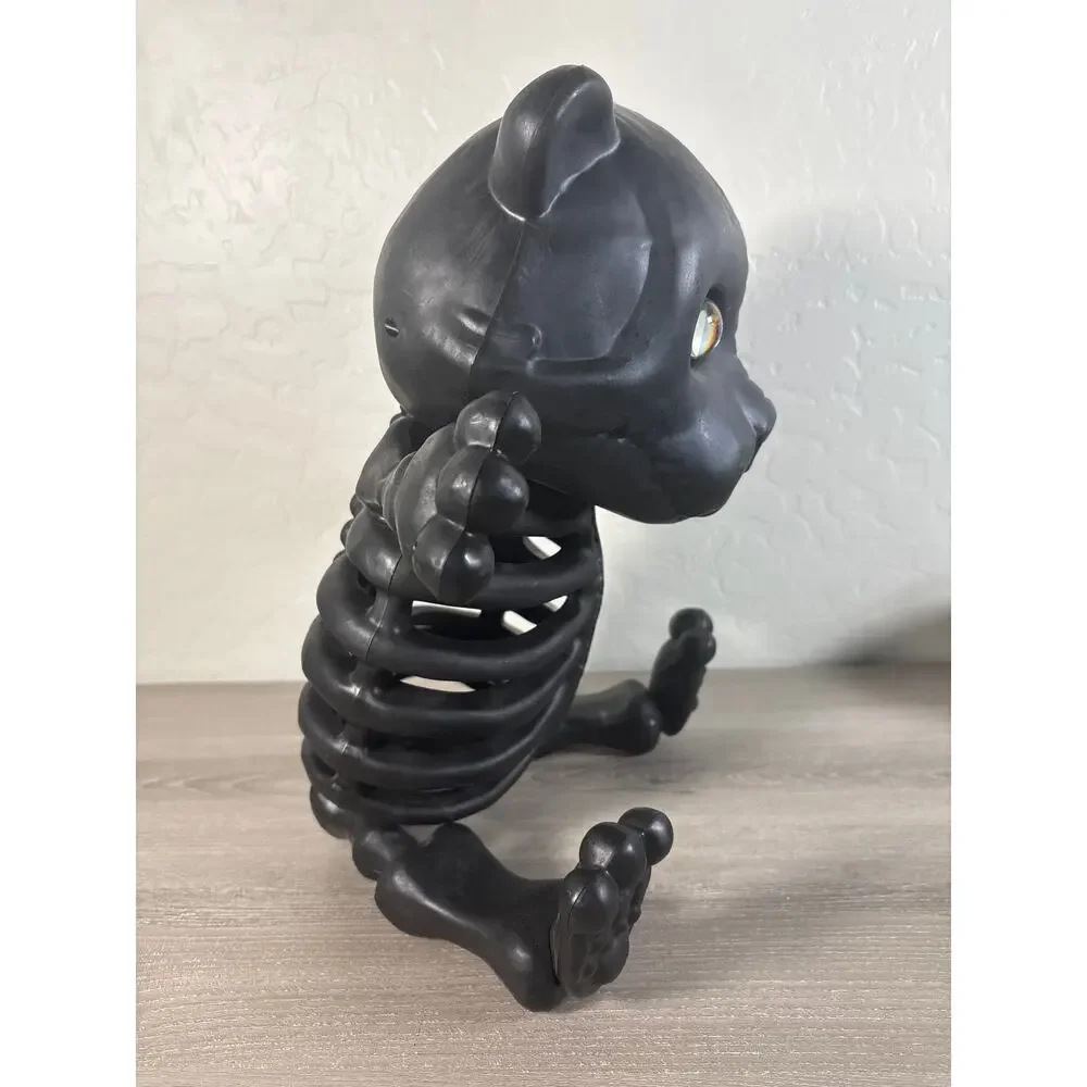 Halloween Skeleton Teddy Bear Decoration Prop Plastic‎ Blow Mold 14” Rare HTF